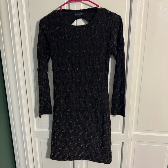 Zara Dresses & Skirts - Zara Black and Gold Mini Dress